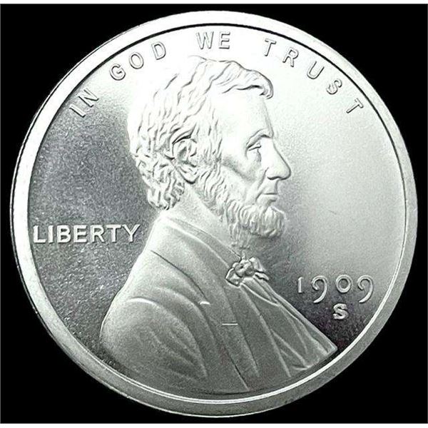 1909-S Lincoln Wheat V.D.B. Design Proof 1 ozt .999 Silver