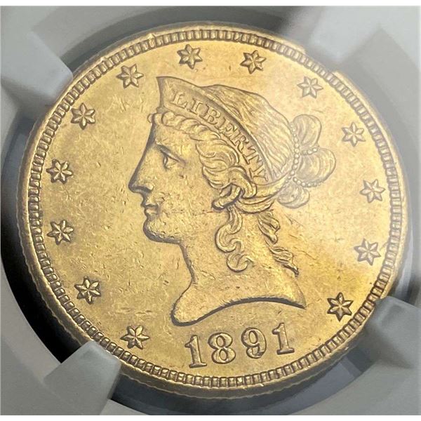 Last Minute! 1891-CC Gold Liberty Head $10 NGC MS61