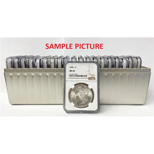 Box (20-coins) Mixed Date & MM NGC MS63 Morgan Silver Dollar