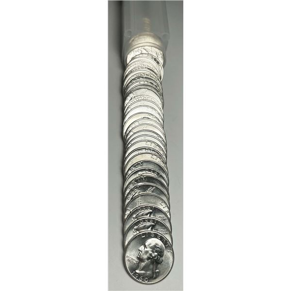 BU Roll (40-coins) 90% Silver 1960-P Washington Quarter