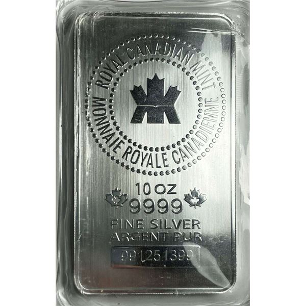 Royal Canadian Mint 10 ozt .9999 Silver Bar