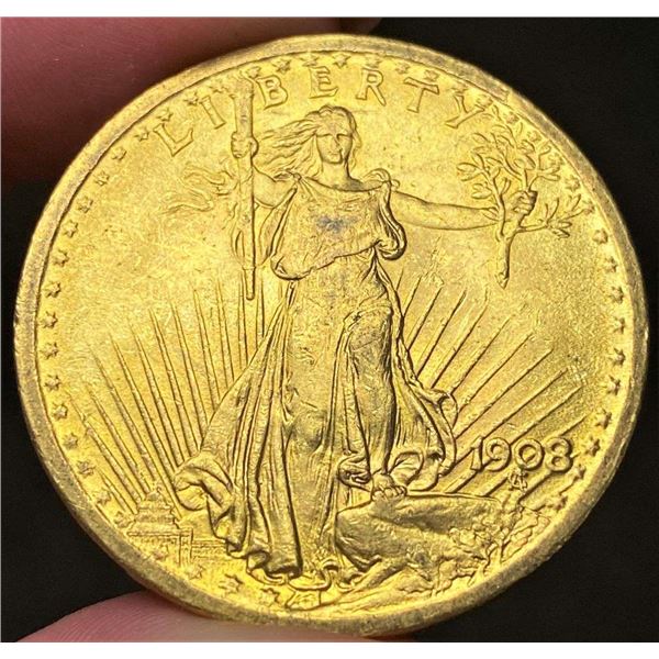 Last Minute! 1908 Gold Saint Gaudens $20 MS63