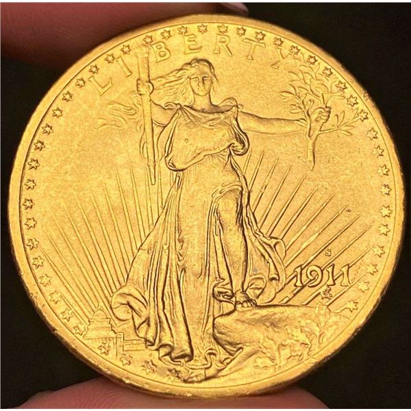 Last Minute! 1911-S Gold Saint Gaudens $20 AU58