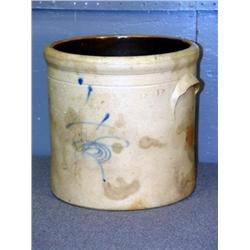 BLUE DECORATED STONEWARE CROCK