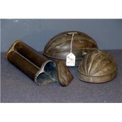 TOLE PUDDING MOLDS INCL HEART SHAPED- 3 X THE