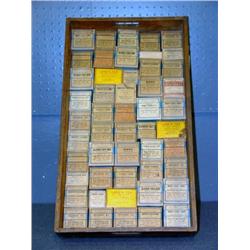 PRIMITIVE BOX WITH OLD SEED PACKAGES