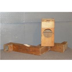 WOODEN RAILROAD PERISCOPE AND WOODEN BEE CONTAINER