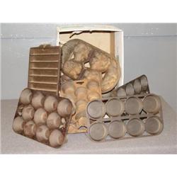 LOT OF IRON MUFFIN PANS INCL GRISWOLD AND WAGNER