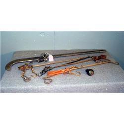 LOT OF RAG PICKER'S SCALES AND BEAM SCALE