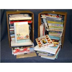 LOT 2 BOXES OF RECIPE PAMPHLETS AND COOK BOOKS
