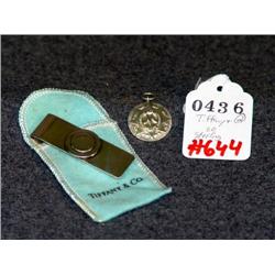 TIFFANY STERLING MONEY CLIP AND MEDALLION- 2 X THE