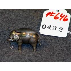 ENGLISH HALLMARKED STERLING ELEPHANT PINCUSHION