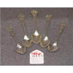 WOOD AND HUGHS STERLING TEA SPOONS-5 X THE MONEY
