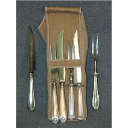 TRAY LOT STERLING CARVING SETS
