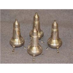 STERLING SALT AND PEPPER SHAKERS- 4 X THE MONEY