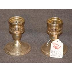 PAIR OF STERLING 4" CANDLEHOLDERS