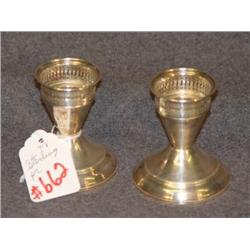 PAIR OF STERLING 3" CANDLEHOLDERS