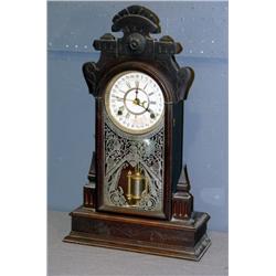 BLACK WALNUT CASED VICTORIAN CALENDER CLOCK