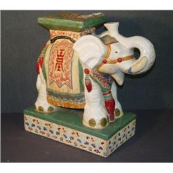 PORCELAIN ELEPHANT PLANT STAND 18" HIGH