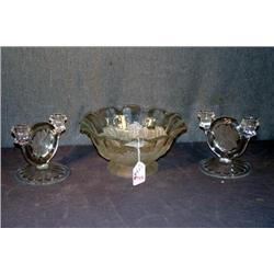 3 PC GLASS CONSOLE SET