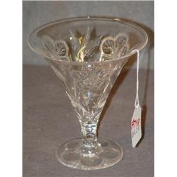 CUT GLASS FLARE VASE 6.5" HIGH
