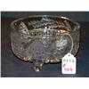 Image 1 : FOOTED CUT GLASS BOWL (SMALL CHIP ON RIM)