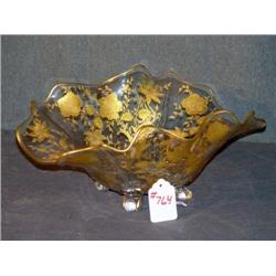 GILT DECORATED FANCY FOOTED BOWL