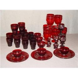 LOT 40 PCS RED GLASS