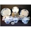 Image 1 : LOT 38 PCS "PORCELAINE OPAQUE" FLOW BLUE CHINA BY