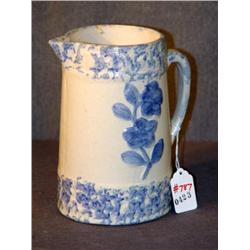 BLUE AND WHITE STONEWARE PITCHER