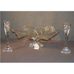 MODERNISTIC GLASS 3 PC CONSOLE SET