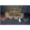 Image 1 : PATTERN GLASS PUNCH BOWL WITH UNDERPLATE AND CUPS