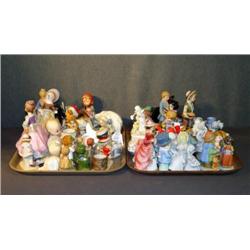 LOT 2 TRAYS OF FIGURINES INCL KEWPIE AND BEAR, ETC