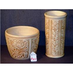 POTTERY JARDINERE AND VASE-  2 X THE MONEY