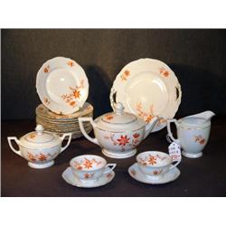 PARTIAL SET FLORAL DECORATED GERMAN CHINA