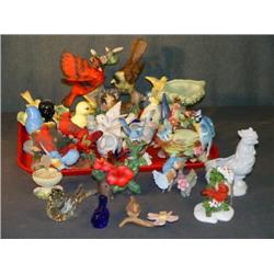 TRAY LOT BIRD FIGURINES
