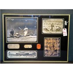 FRAMED BASEBALL COLLAGE INCL TED WILLIAMS