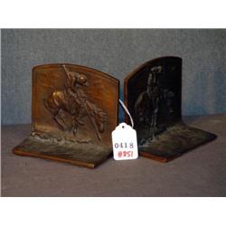 BRONZE "END OF THE TRAIL" BOOKENDS