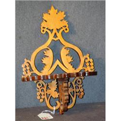 SMALL PIERCED CARVED VICTORIAN WALNUT NICNAC SHELF