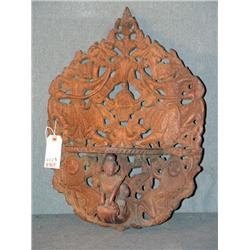 CARVED ASIATIC MOTIF WALL SHELF