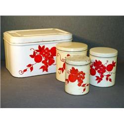 TOLE BREAD BOX AND CANNISTER SET