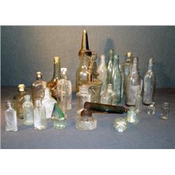 BOX LOT OLD BOTTLES