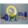 Image 1 : LOT 10 PCS COLORED GLASS INCL BLUE PITCHER