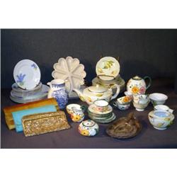 BOX LOT CHINA AND LADIES' HANDBAGS