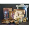 Image 1 : BOX LOT OF SMALL FRAMES, MIRRORS, ETC