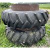 Image 1 : LOT OF 2 - GOODYEAR TRACTOR TIRES ON CLAMP-ON RIMS - 16.9 - 38