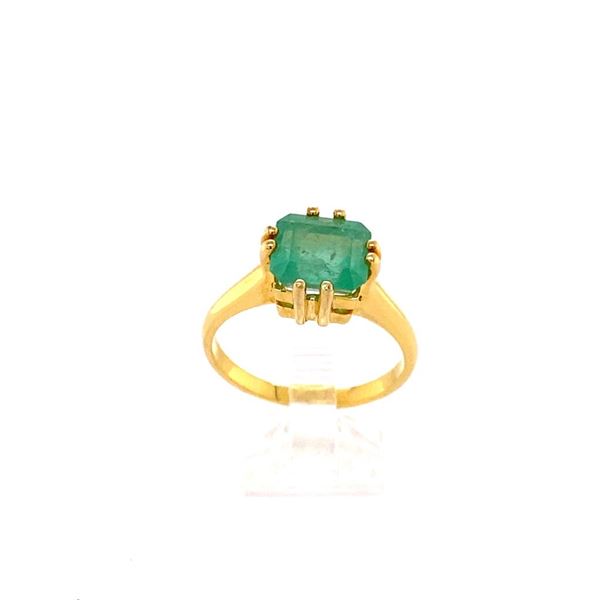 2.89ct Emerald 18K YG 5.54gm Ring