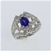 Image 2 : 2.06ct Natural Tanzanite 18K White Gold Ring