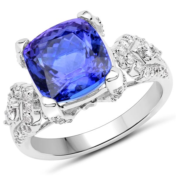 6ct Tanzanite 14K White Gold Ring