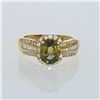 Image 1 : 2.15ct Natural Green Sapphire 18K White Gold Ring